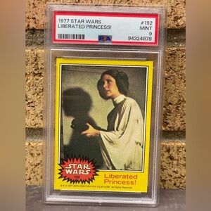 1977 Star Wars #192 Liberated Princess PSA 9 Graded Trading Card